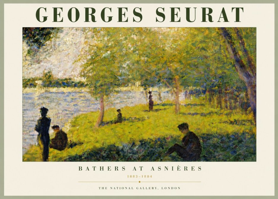 Seurat Bathers at Asnières IV No6 - Póster