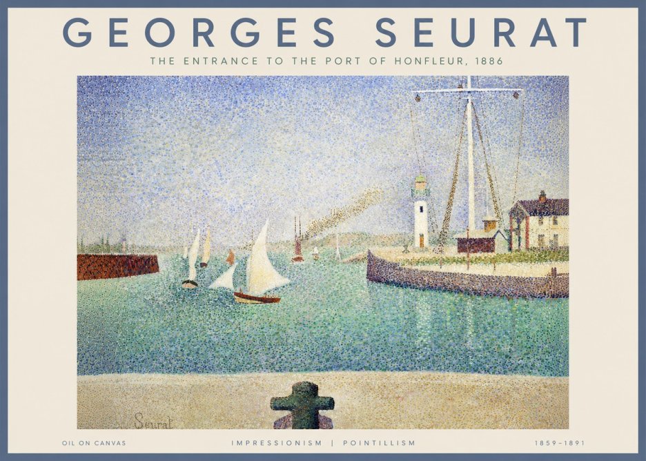 Seurat The Entrance to the Port of Honfleur, 1886 No3 - Póster