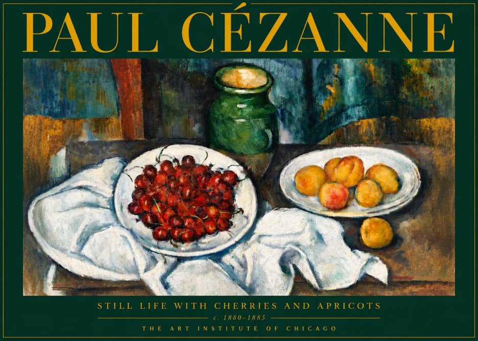 Paul Cézanne Still Life with Cherries and Apricots No5 - Póster