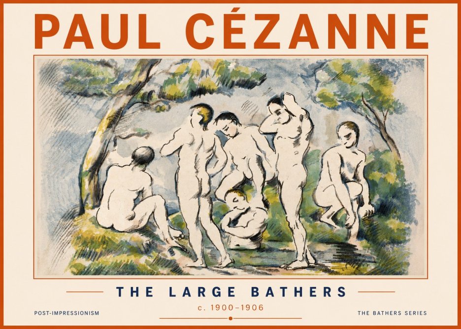 Paul Cézanne The Large Bathers I No6 - Póster