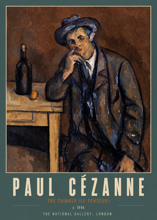 Paul Cézanne The Thinker (Le Penseur) No4 - Póster