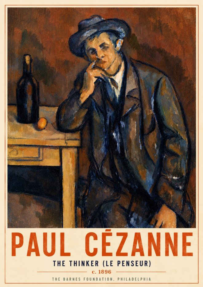 Paul Cézanne The Thinker (Le Penseur) No5 - Póster