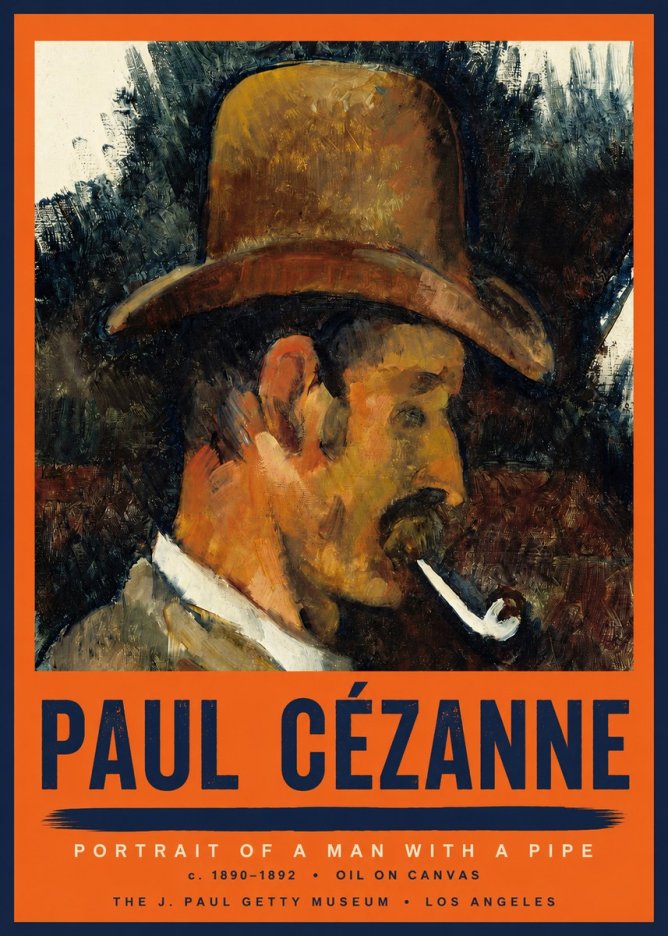 Paul Cézanne Portrait of a Man with a Pipe No2 - Póster