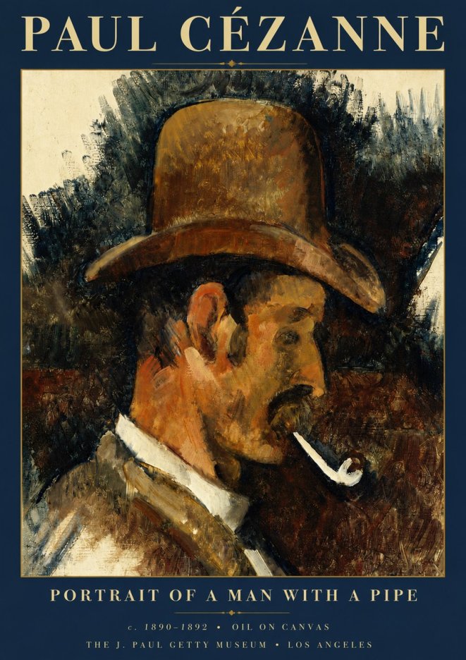 Paul Cézanne Portrait of a Man with a Pipe No5 - Póster