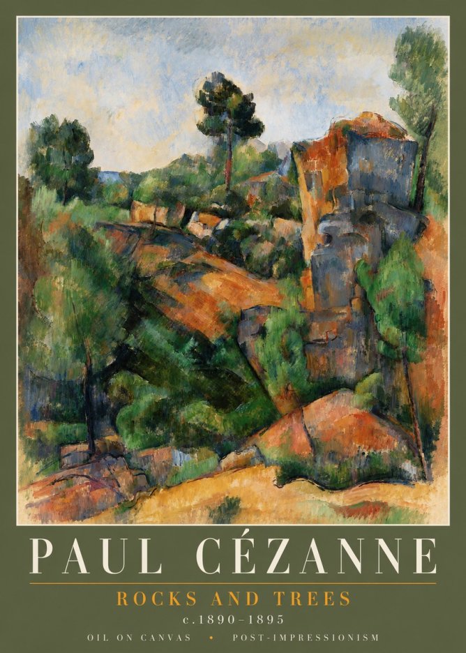 Paul Cézanne Rocks and Trees I No3 - Póster