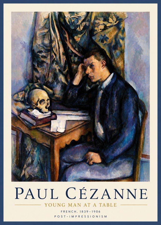 Paul Cézanne Young Man at a Table No3 - Póster