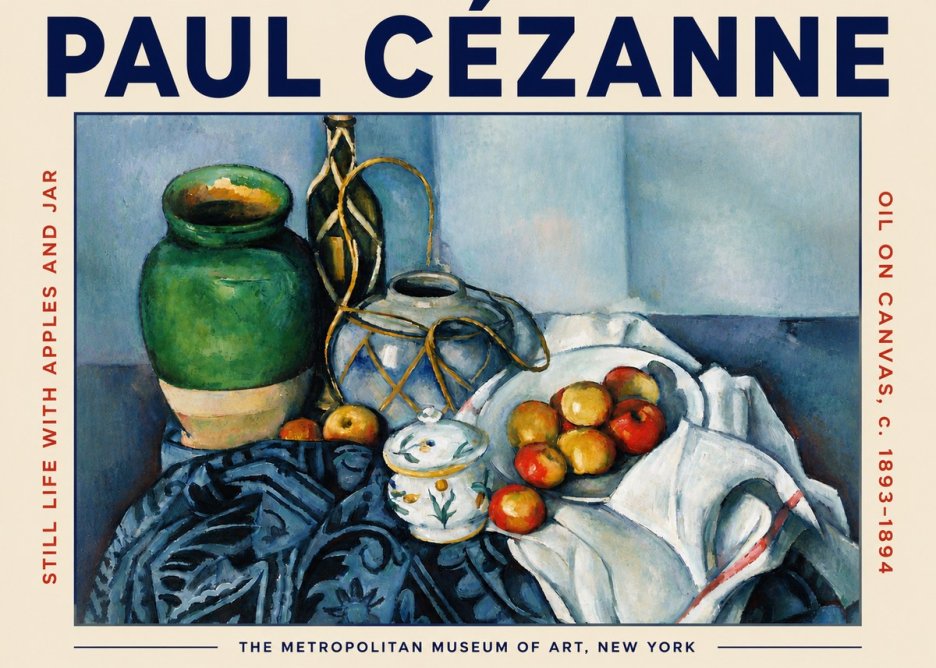 Paul Cézanne Still Life with Apples and Jar No4 - Póster