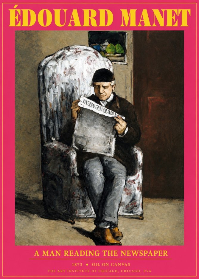 Édouard Manet A Man Reading the Newspaper No2 - Póster
