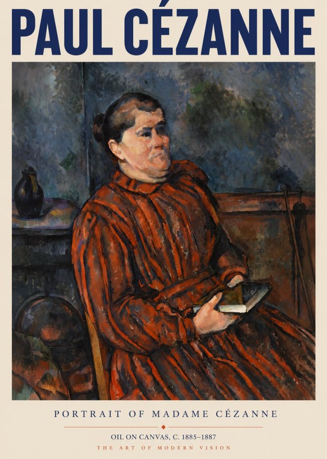 Paul Cézanne Portrait of Madame Cézanne I No2 - Póster