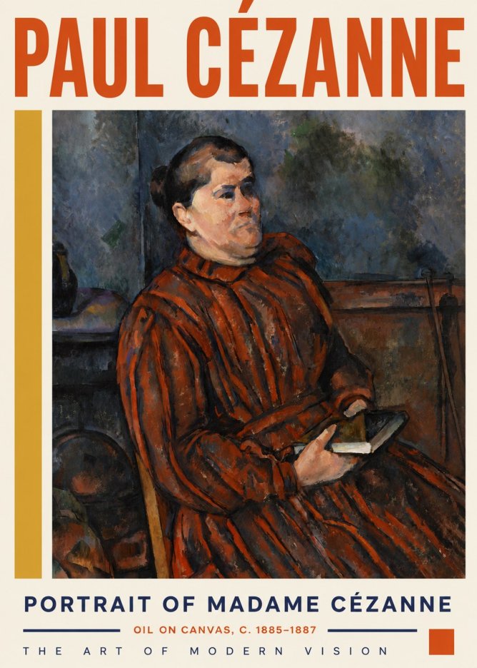 Paul Cézanne Portrait of Madame Cézanne I No5 - Póster