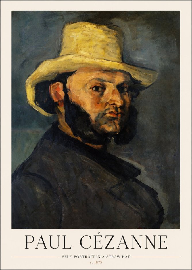 Paul Cézanne Self-portrait in a Straw Hat No1 - Póster