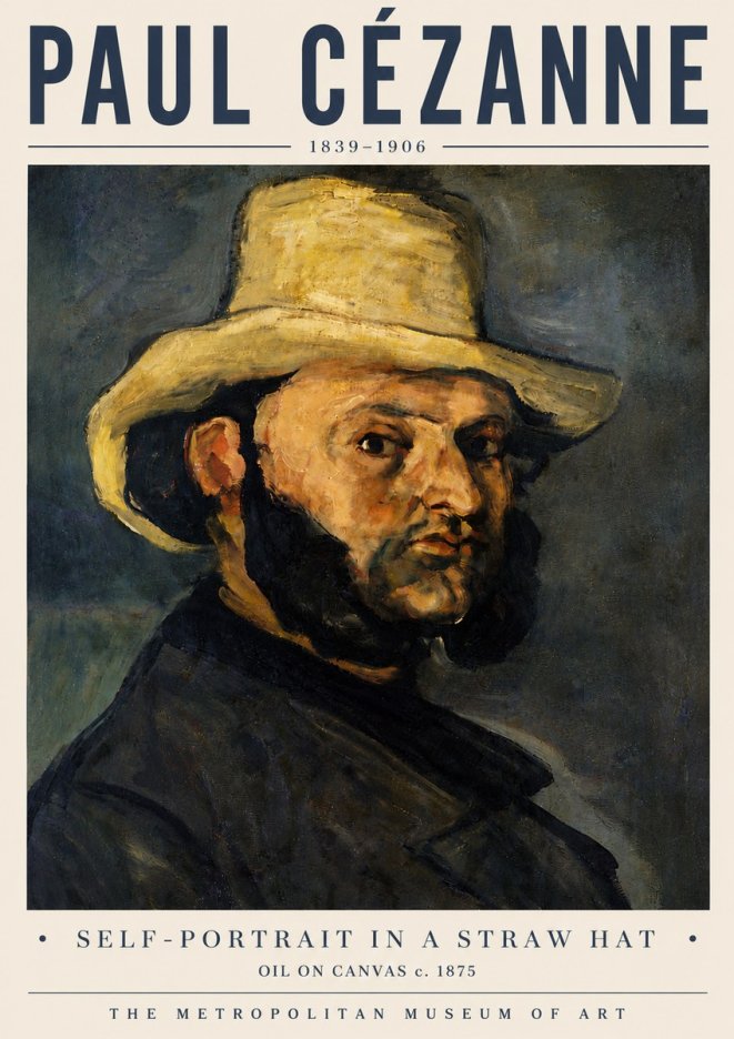 Paul Cézanne Self-portrait in a Straw Hat No6 - Póster