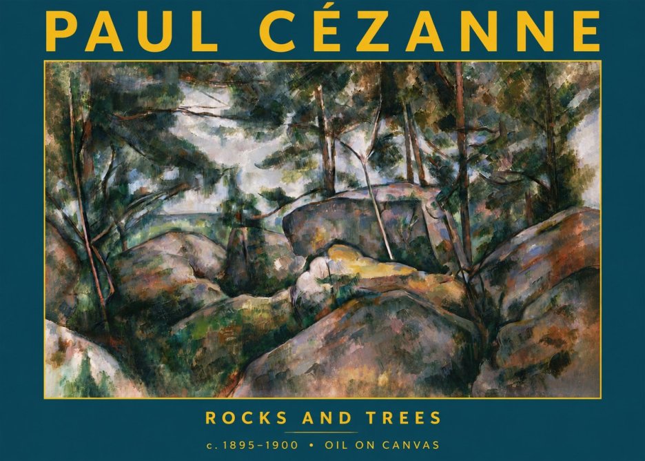 Paul Cézanne Rocks and Trees II No5 - Póster