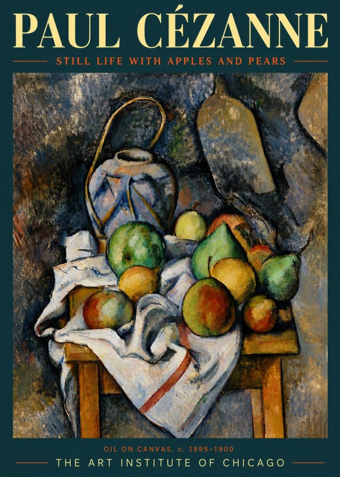 Paul Cézanne Still Life with Apples and Pears No6 - Póster