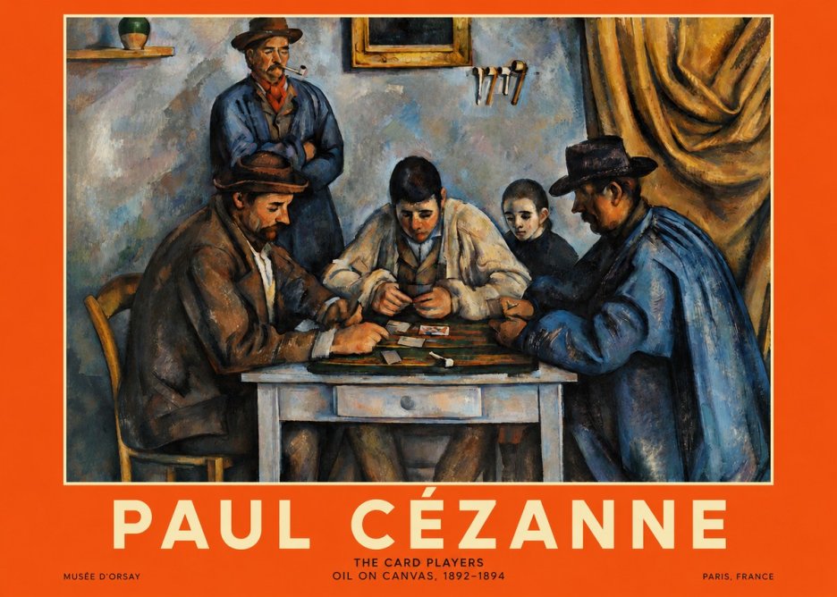 Paul Cézanne The Card Players I No2 - Póster