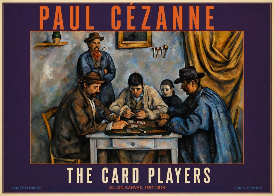 Paul Cézanne The Card Players I No5 - Póster