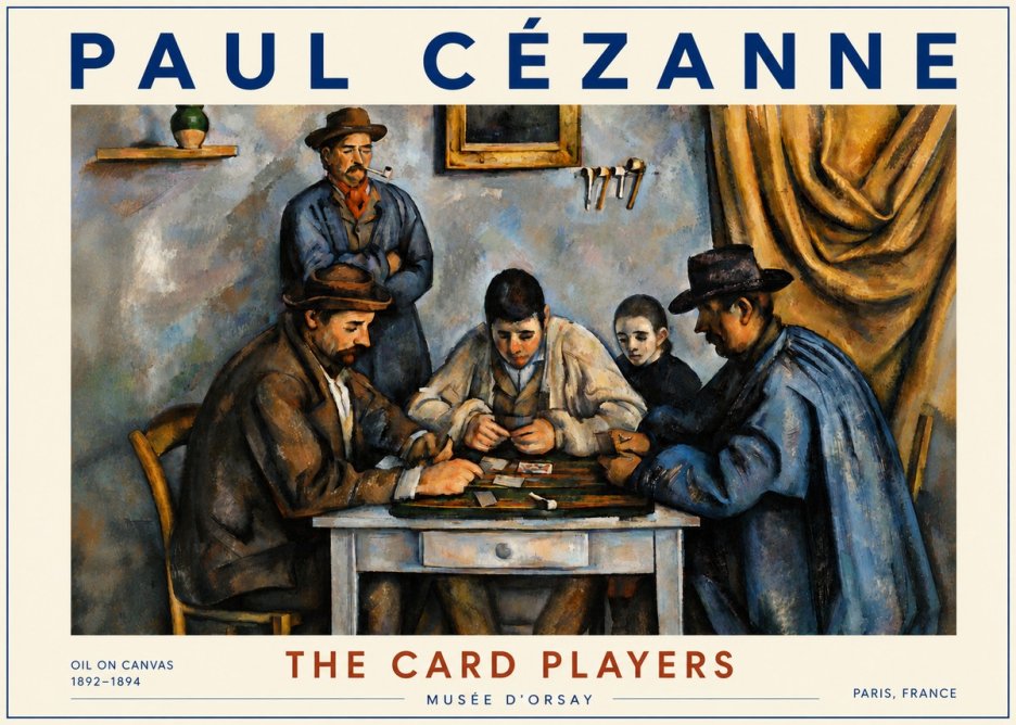 Paul Cézanne The Card Players I No6 - Póster