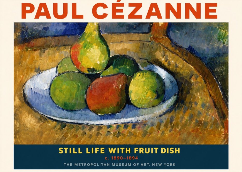 Paul Cézanne Still Life with Fruit Dish No2 - Póster
