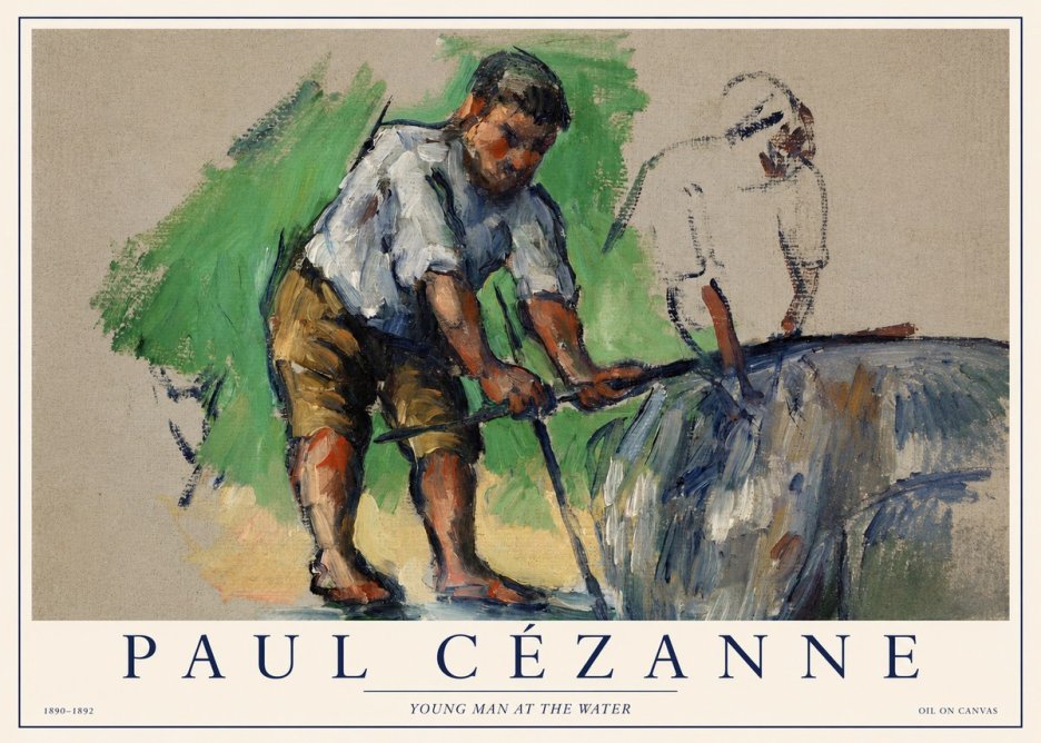 Paul Cézanne Young Man at the Water No1 - Póster