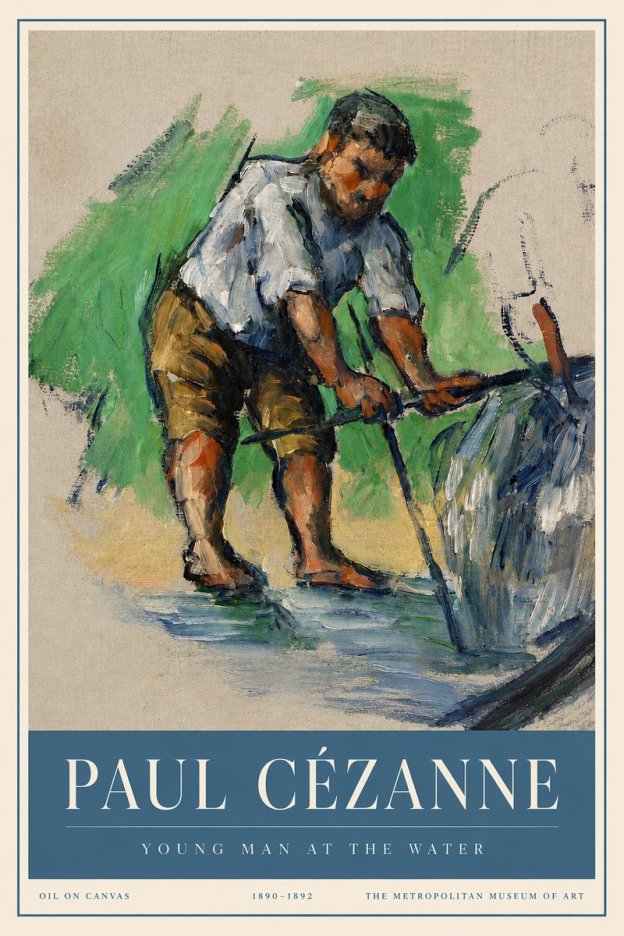 Paul Cézanne Young Man at the Water No3 - Póster