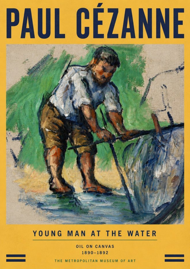 Paul Cézanne Young Man at the Water No5 - Póster