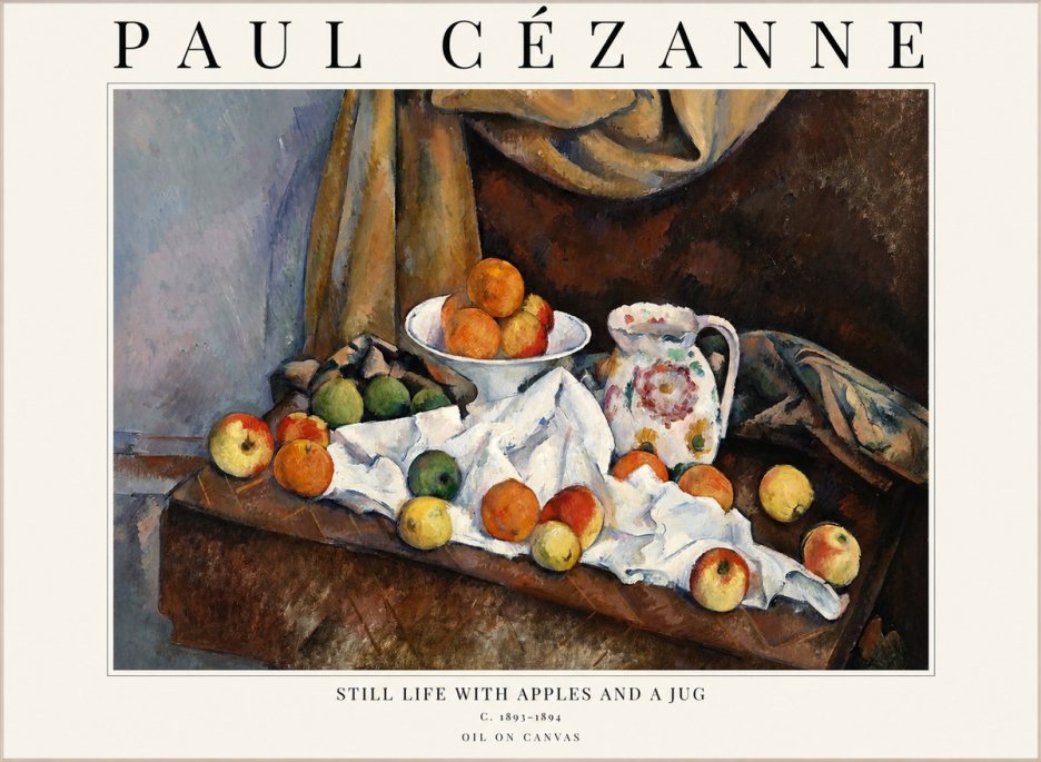 Paul Cézanne Still Life with Apples and a Jug No1 - Póster