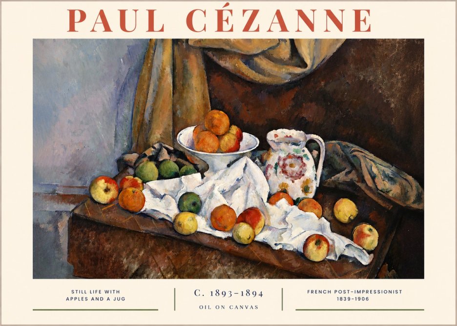 Paul Cézanne Still Life with Apples and a Jug No2 - Póster