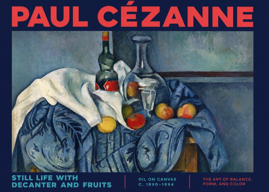 Paul Cézanne Still Life with Decanter and Fruits No2 - Póster