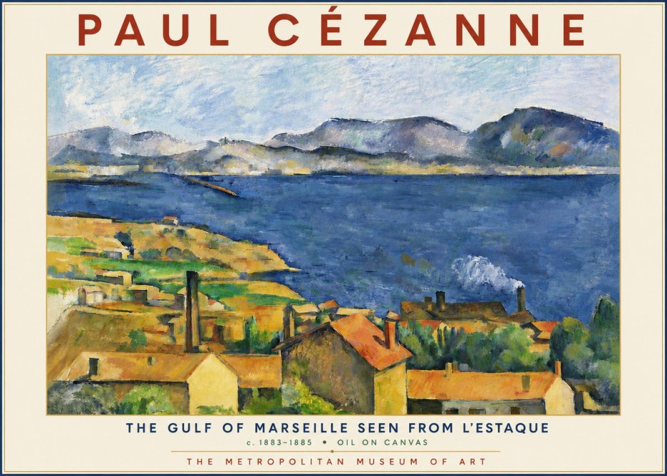 Paul Cézanne The Gulf of Marseille Seen from L'estaque No6 - Póster