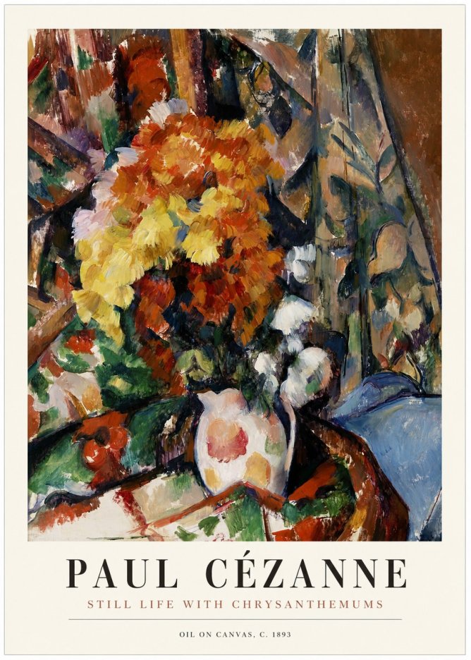 Paul Cézanne Still Life with Chrysanthemums No1 - Póster