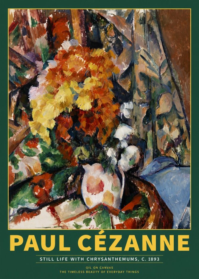 Paul Cézanne Still Life with Chrysanthemums No2 - Póster