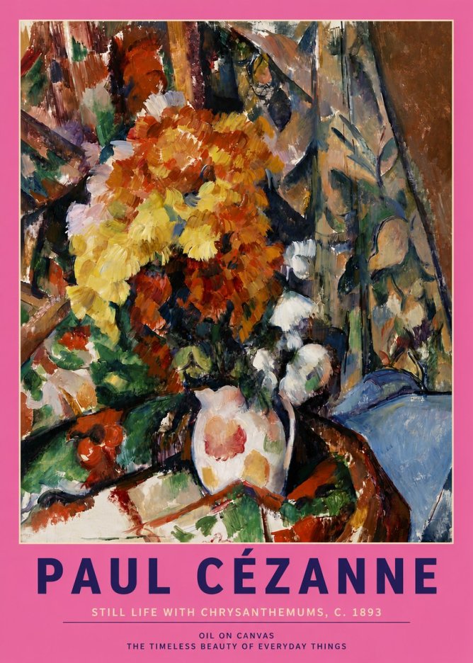 Paul Cézanne Still Life with Chrysanthemums No3 - Póster