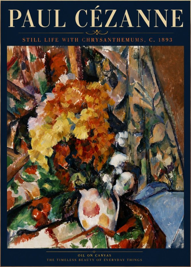 Paul Cézanne Still Life with Chrysanthemums No6 - Póster