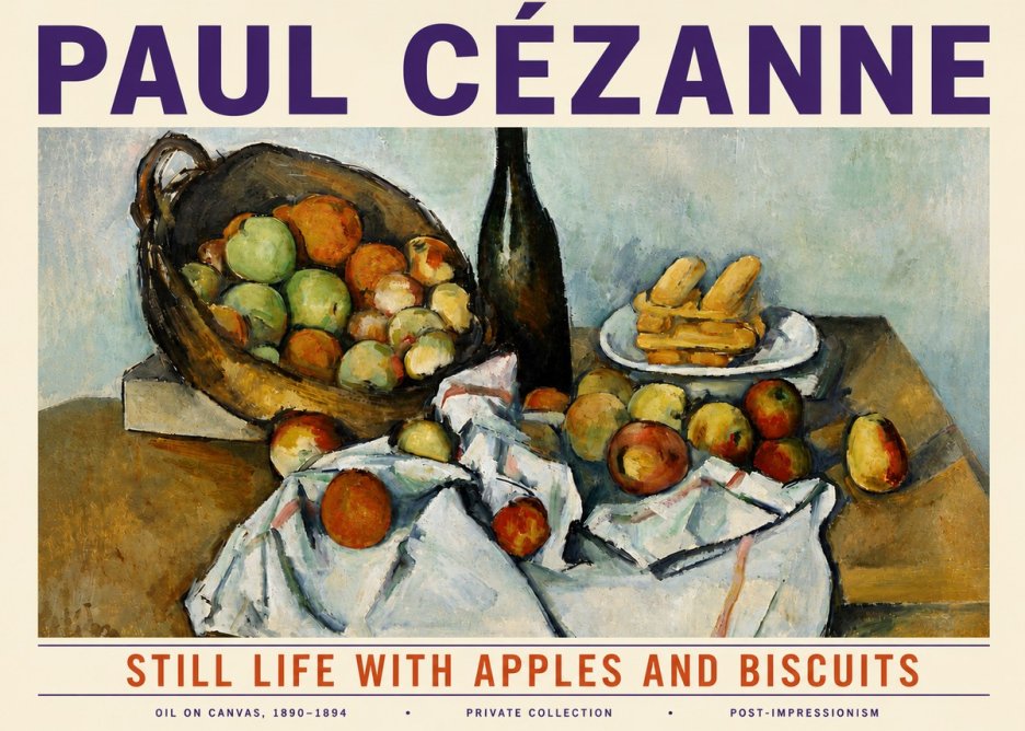 Paul Cézanne Still Life with Apples and Biscuits No6 - Póster