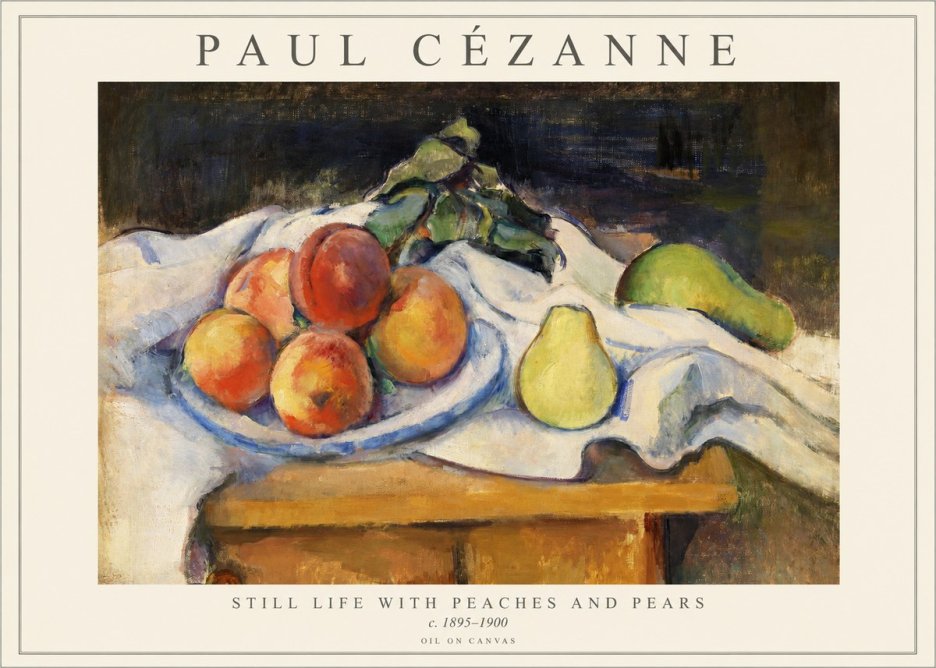 Paul Cézanne Still Life with Peaches and Pears No1 - Póster