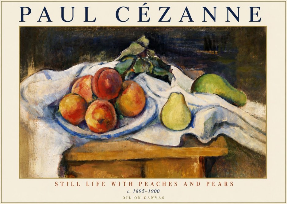 Paul Cézanne Still Life with Peaches and Pears No5 - Póster