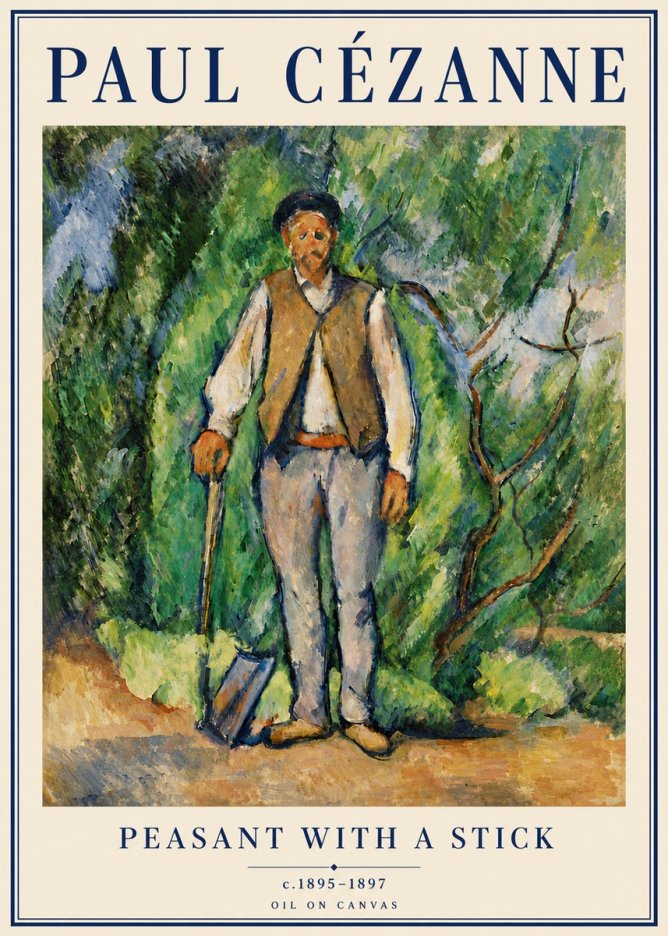 Paul Cézanne Peasant with a Stick No6 - Póster