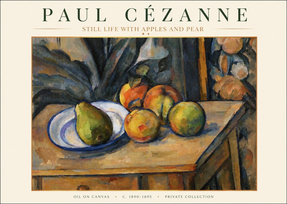 Paul Cézanne Still Life with Apples and Pear No3 - Póster