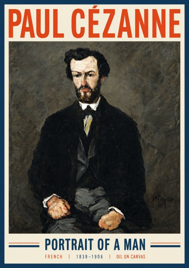 Paul Cézanne Portrait of a Man II No3 - Póster