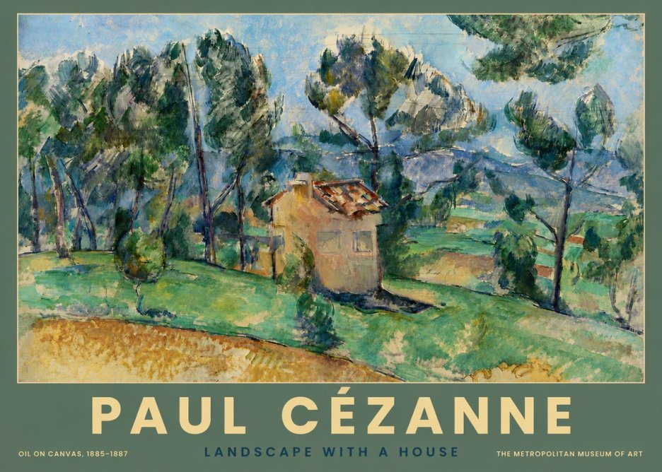 Paul Cézanne Landscape with a House No4 - Póster