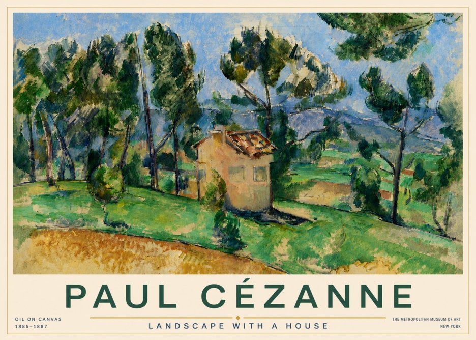 Paul Cézanne Landscape with a House No5 - Póster