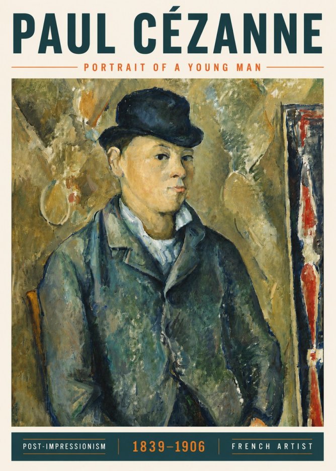 Paul Cézanne Portrait of a Young Man No5 - Póster