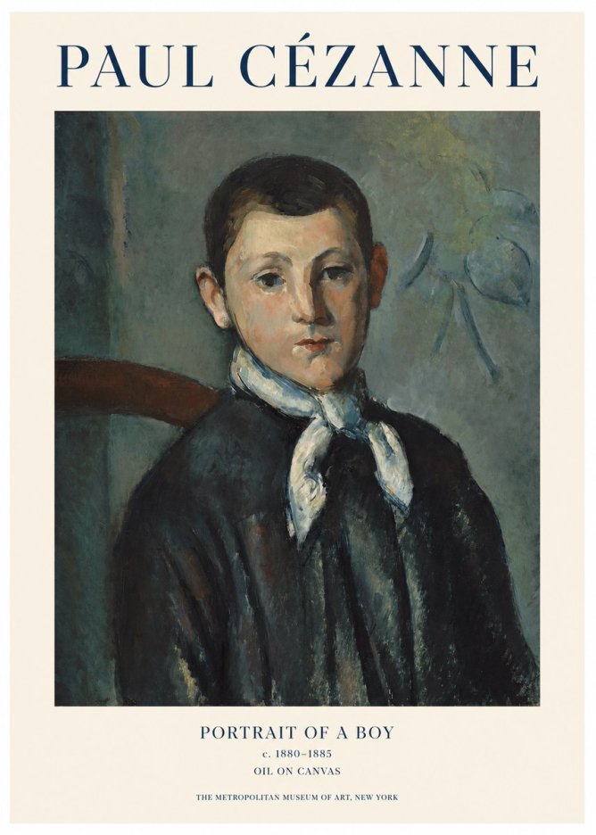 Paul Cézanne Portrait of a Boy No1 - Póster
