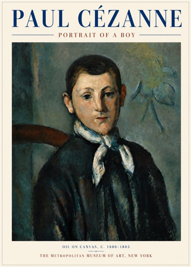 Paul Cézanne Portrait of a Boy No6 - Póster