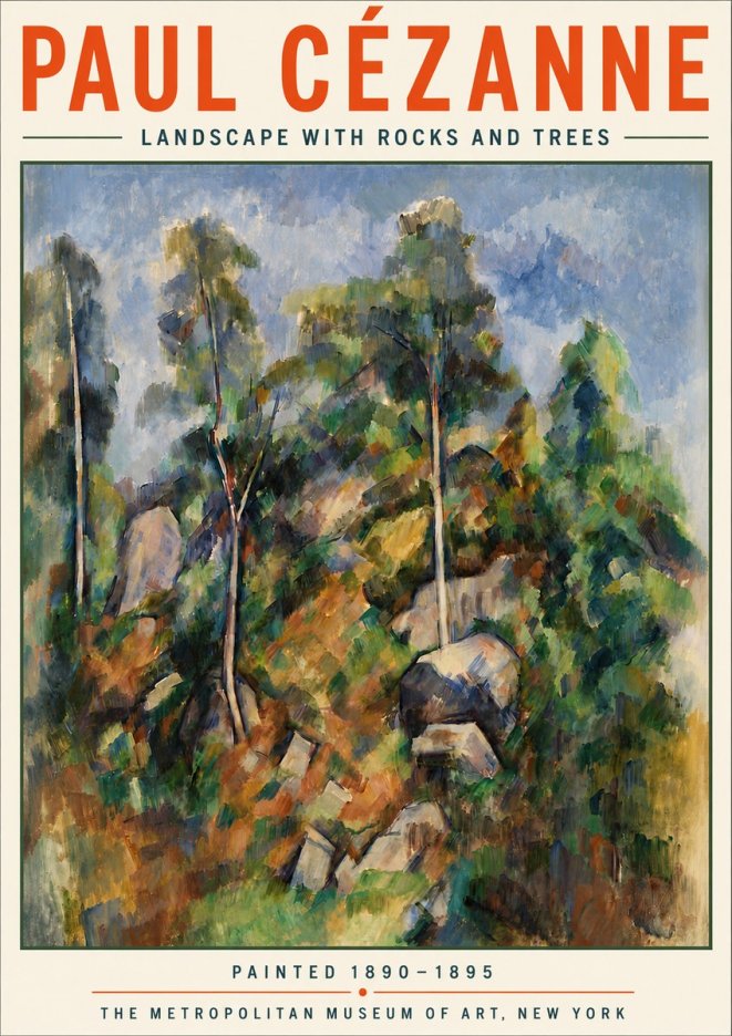 Paul Cézanne Landscape with Rocks and Trees No5 - Póster