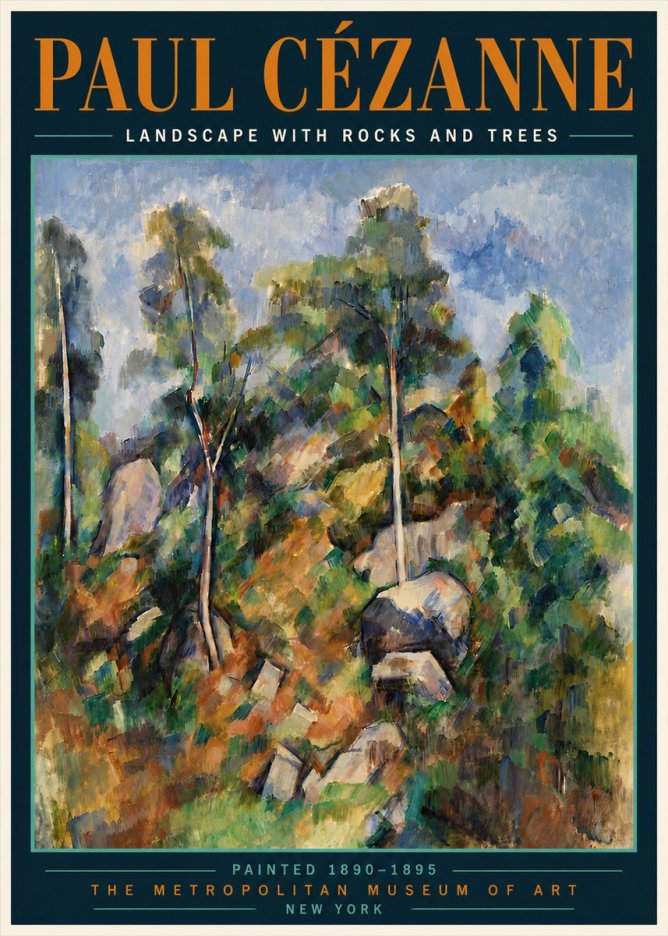 Paul Cézanne Landscape with Rocks and Trees No6 - Póster