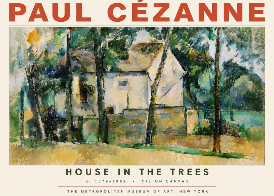 Paul Cézanne House in the Trees No3 - Póster