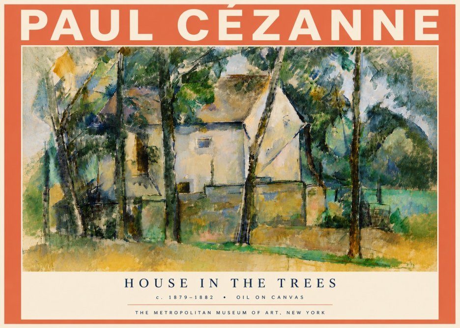 Paul Cézanne House in the Trees No5 - Póster