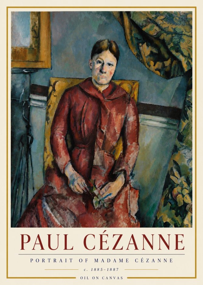 Paul Cézanne Portrait of Madame Cézanne II No6 - Póster
