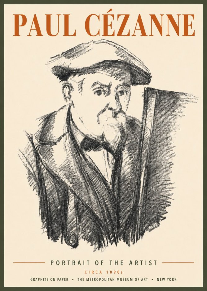 Paul Cézanne Portrait of the Artist III No4 - Póster